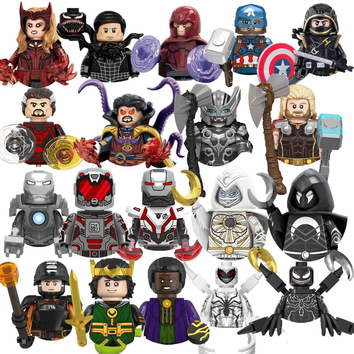 Mini figurines d'action Marvel pour enfants, Thor, Venom, Moonlight, Knight,