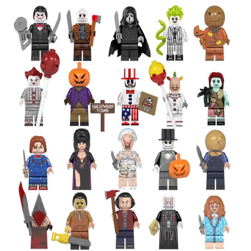 Mini figurines d'halloween, jouets d'horreur, vente de citrouille, homme, sorcière,