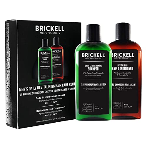 Brickell Men's Routine de Soins Capillaires Revitalisants, Shampooing à L'huile