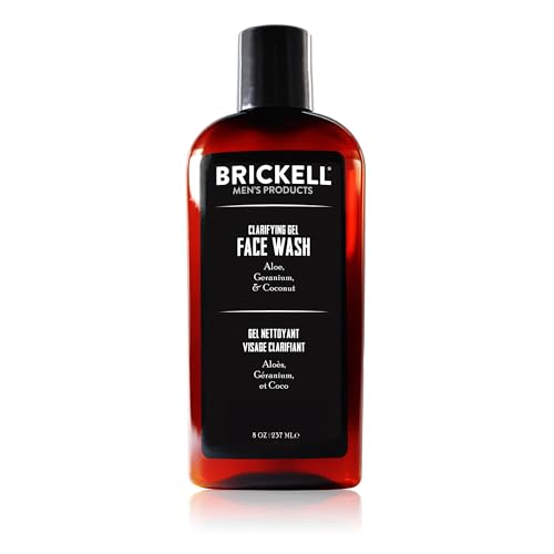Brickell Men's Products Gel Nettoyant Visage Clarifiant, Nettoyant Visage Naturel