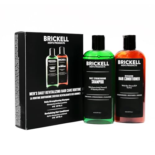 Brickell Men's Routine de Soins Capillaires Revitalisants, Shampooing à L'huile